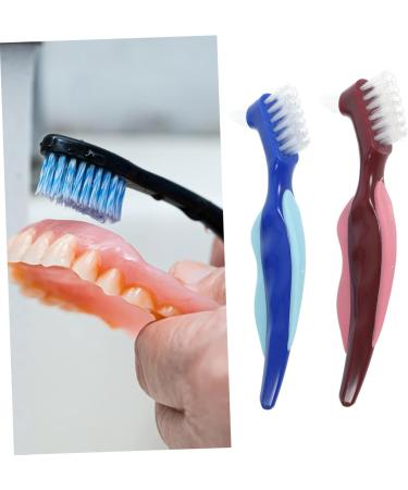 Healvian 4-Piece Prosthesis Toothbrush Set Double-Sided Cleaning Tools for Dentures & Travel Essential Dental Care for Prosthetic Users - Buy Online on GoSupps.com