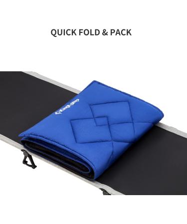 KingCamp XL Thick Cotton Cot Pad for Camping - Portable Sleeping Mattress for Outdoor Travel and Hiking - Navy/Grey, 79.9''x29.9 - Buy Online on GoSupps.com