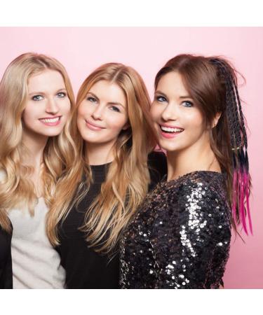 Colorful Hair Strands for Kids & Women | 10PCS Hair Braid Extensions with Elastic Bands - Buy Online on GoSupps.com