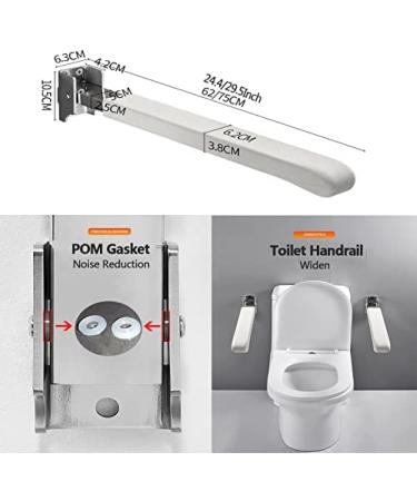 Toilet Grab Rails Stainless Steel Handicap Safety Grab Bars Anti-Slip Bathroom Flip-Up Handrails For Elderly Seniors Disabled Shower Support Handle Bath Grips - Buy Online on GoSupps.com