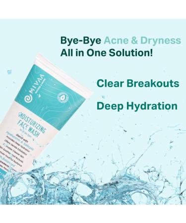 Moisturizing Face Wash with 2% Salicylic Acid & Hyaluronic Acid - Hydrating Anti-Acne Cleanser for All Skin Types - Sulphate & Paraben Free - 100ml - Buy Online on GoSupps.com