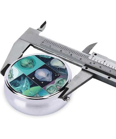 Buy Green Alien Mini Round Pill Box | 3 Compartment Portable Pill Organizer for Travel & Home Use | International Shipping Available - Buy Online on GoSupps.com