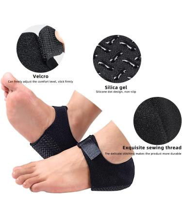 Gel Heel Cups for Pain Relief | Anti-Slip Heel Protector Cushion Pad - Women's Size 6-9 (Black - Buy Online on GoSupps.com