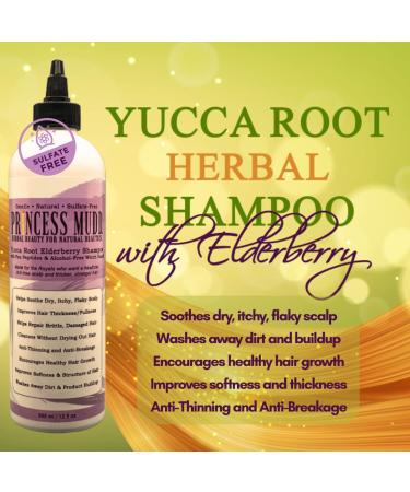 Yucca Root & Elderberry Shampoo - Gentle Sulfate-Free Scalp Treatment for Hair Growth | Reduce Hair Fall - 12 oz - Buy Online on GoSupps.com