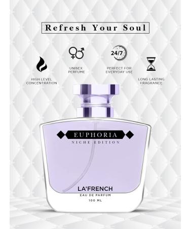 Fr'ench Eup'horia Perfume for Men and Women | Intense Eau de Parfum | Premium Long Lasting Luxury Fragrance | Luxury Perfume Gift Ideal for Both Men and Women | (3.38 Fl Oz) - Buy Online on GoSupps.com