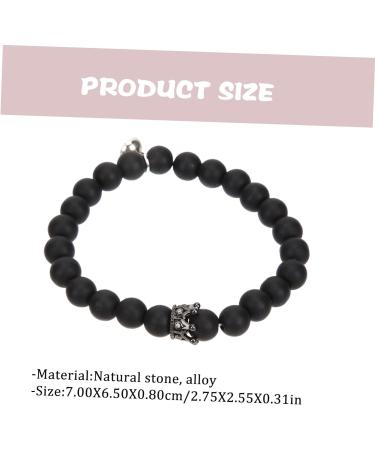 CALLARON 2 Pairs Matching Beaded His and Hers Magnetic for Couples Couple Distance Couples Wristbands Promise Mens Bangle Bracelet Valentine's Day Gift Alloy Wrist Chain Lovers Crown 7x6.5cmx5pcs As Shownx5pcs - Buy Online on GoSupps.com