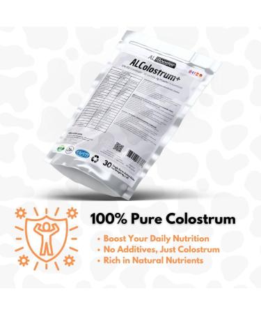 ALColostrum+ - Colostrum premium en poudre - 100% pur - Riche en IgG (20%) - Format de poche - 30 sachets de 4g 100% naturel - Buy Online on GoSupps.com