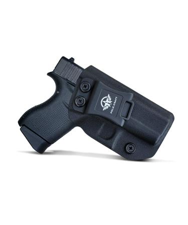 Glock 43 Holster, Glock 43X Holster IWB Kydex Holster Custom Fits: Glock 43 / Glock 43X Pistol - Inside Waistband Concealed Carry - Adj. Cant Retention - Cover Mag-Button - No Wear - No Jitter Black - A, Right Hand Draw (IWB)