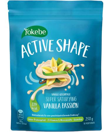 YOKEBE Active Shape Vanilla Passion - meal set for a weight -controlling diet - diet drink with high protein content and vanilla taste - 250 g 10 portions vanilla 250 g (1 Pack)