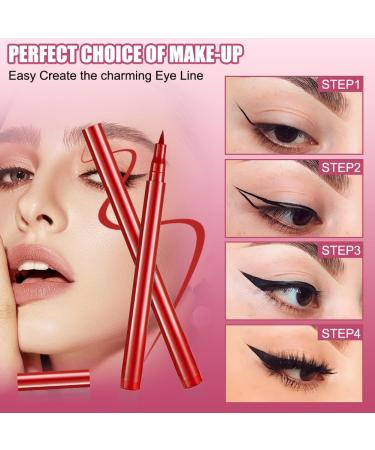 Aomig Liquid eyeliner water resistant with precise felt tip for a perfect fine eyeliner quick drying durable sweat and smudge resistant red - Buy Online on GoSupps.com