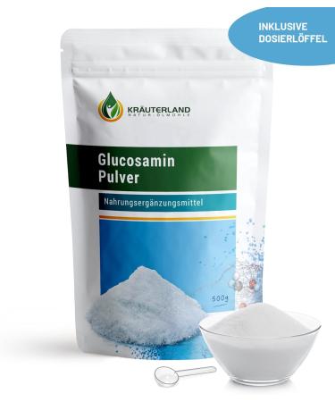 Kr uterland Glucosamine Powder 500g - 100% Pure & High Potency Glucosamine Sulfate for Joint Health - Premium Quality Shipping Worldwide - Buy Online on GoSupps.com