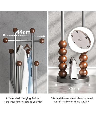 OZLMBERN Solid Wood Clothes Hanger Floor Standing Stainless Steel Indoor Clothes Rack Household Bedroom Clothes Rack - Buy Online on GoSupps.com