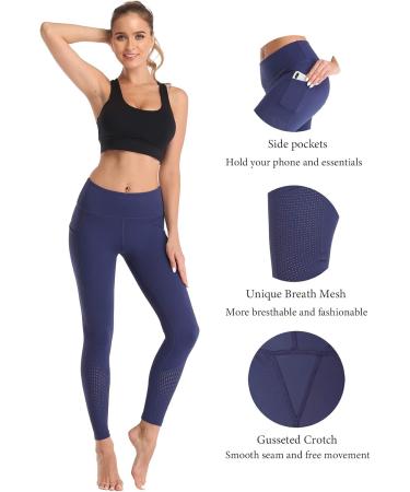 RAYPOSE High Waist Sports Leggings for Women - Opaque Yoga Pants with Pocket - Mesh Long Sports Pants - 1089 Blue S - International Shipping Available - Buy Online on GoSupps.com