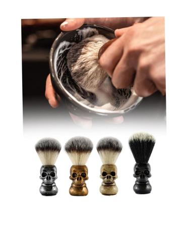 Buy Silver Hair Shaving Brush | Soft Skull Beard Grooming Tool for Precision Shaving - Buy Online on GoSupps.com