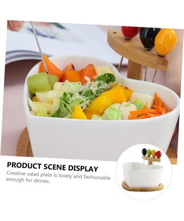 Zerodeko Food Container 1 Set Serving Food Salad Container Fruit Desserts Tableware Dessert with Bowl Heart Kitchen Soup Bowls White 16X16X10.5CM - Buy Online on GoSupps.com