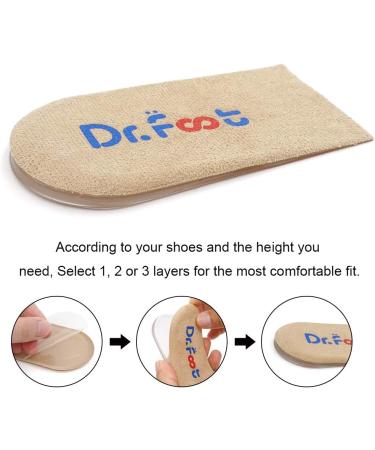 Dr.Foot Adjustable Orthopedic Heel Lift Inserts - Height Increase Insoles for Leg Length Discrepancies Heel Pain Relief & Sports Injuries (Beige 2 Layers - Women s 4.5-9.5 | Men s 6-8.5 - Buy Online on GoSupps.com