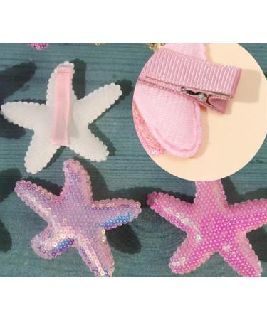 Naisefei Sea Star Hair Clips - 8 Piece Glittering Shell Hair Accessories for Girls | Sequin Hairpins & Crocodile Clamps - Buy Online on GoSupps.com