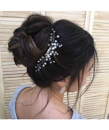 Unicra Bride Silver Wedding Hair Comb | Sparkly Crystal Rhinestone Bridal Hair Accessory - Buy Online on GoSupps.com