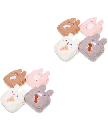 Healeved 8 Stk Aunt's towel-keeping bag case for women's bandages Period of time bag menstrual bag tampon bag pocket with large capacity Miss polyester caricature as shown: 2 x 2 pieces 13.5x13.5cmx2pcs