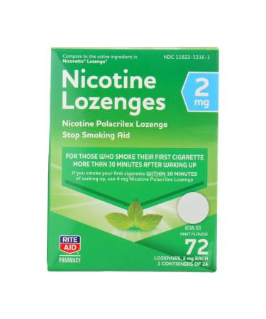 Rite Aid Mint Nicotine Lozenges 2mg - 72 Lozenges | Quit Smoking Products