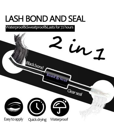 Qiveaory Individual Eyelashes Lash Bond and Seal Kit 4Pcs DIY Mascara with Waterproof Mascara Cluster Glue 72 Hours Fixation and Sealing Mascara Remover - Buy Online on GoSupps.com
