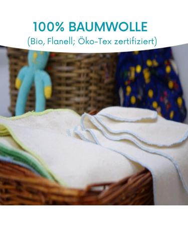 Reusable Baby Washcloths - AVO+CADO Organic Cotton Flannel Flaps (15 Pack) - Eco-Friendly Replacement for Wet Wipes - Green Mini Towels - Buy Online on GoSupps.com