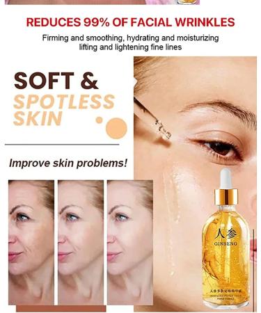 Ginseng Gold Polypeptide Anti-Ageing Essence Ginseng Serum-Ginseng Anti-Wrinkle Essence Ginseng Anti Ageing Serum For Tightening Sagging Skin Reduce Fine Lines (2PCS) - Buy Online on GoSupps.com