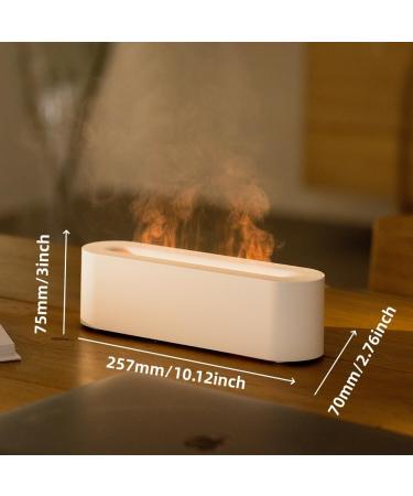 Flame Aroma Diffuser Humidifier - 130ml Portable Aromatherapy with 7 Color Night Light & Auto Shut-Off - B-White - Buy Online on GoSupps.com