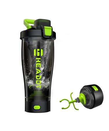 Headot Electric protein-shaker bottle shaker cup for protein shakes and meal replacement shakes 680 ml rechargeable type C mixer bottles made from Tritan BPA-free dark green