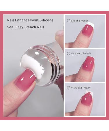 Gel Nail Polish Set for French Tips French Manicure Nail Polish White & Jelly Pink Nail Polish with Stamping Tool Soak Off UV Gel Nail Polish Kit for Starter DIY Home French Nail Tips Design - Buy Online on GoSupps.com