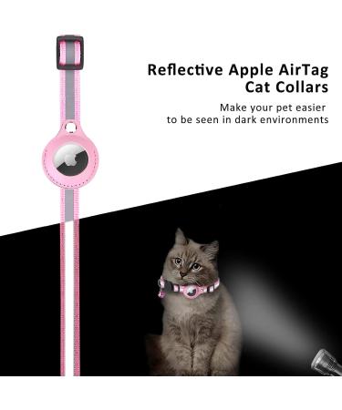 Kolacen Reflecting Airtag Cat Collar with Shell & Bell - Adjustable Safety Buckle for Puppies & Kittens (Pink) - International Shipping Available - Buy Online on GoSupps.com