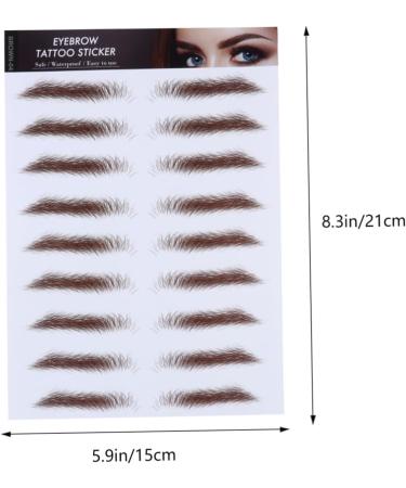 Baluue 8 Pcs Eyebrow Stickers Hair Like Eyebrows Authentic Eyebrows Fake Water Transfer Paper with Soy Ink 21x15cmx2pcs Brown 4x2pcs - Buy Online on GoSupps.com