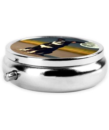 Dog Under Moon Round Pill Box | 3 Compartment Portable Organizer for Travel | International Shipping - Buy Online on GoSupps.com