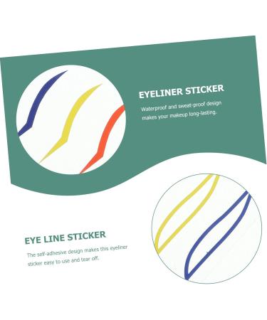 Healeved 12 Sets Paper Beauty Eyeliner Decal Waterproof Eyeliner Sticker Stickers 1 count (Pack of 1) Colorfulx3pcs - Buy Online on GoSupps.com