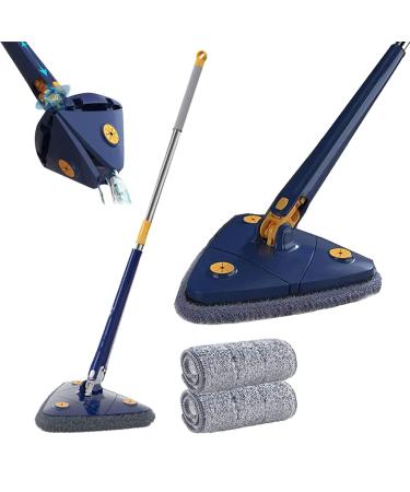 360 Rotatable Adjustable Cleaning Mop, Triangle Microfiber Mop with Long Handle, Extendable Triangle Cleaning Mop, Imitation Hand Twist Quick Dry Mop, Wet Dry Shower Scrubber Brush for Windows Floor