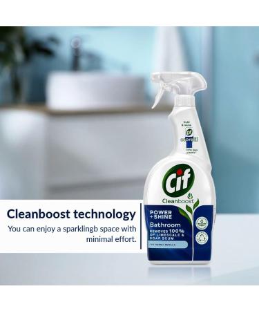 Direct Mart Cif Cleanboost Power & Shine Bathroom Spray Pack of 3 x 700 ml | 100% Soap Scum & Limescale Removal for Multi-Surface with Multipurpose Assorted Microfibre Cloth 233.33 ml (Pack of 3) - Buy Online on GoSupps.com