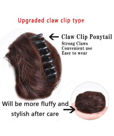 RPAEOY Dark Brown Messy Bun Claw Clips - 2 Pack Synthetic Hair Scrunchy Donut for Women - Buy Online on GoSupps.com