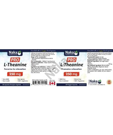Naka Pro L-Theanine 250 mg - 60 veggie caps - Buy Online on GoSupps.com
