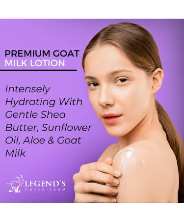 Legends Creek Farm Goat Milk Lotion - Moisturizing Body, Hand & Face Cream with Shea Butter, Aloe & Sunflower Oil - 9 Oz Sandalwood Rose - Handmade in USA - Buy Online on GoSupps.com