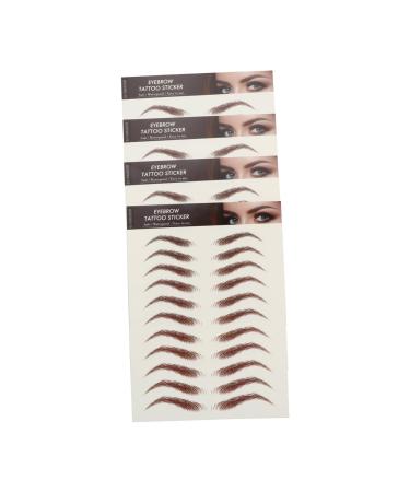 Didiseaon 4 sheets Hair-like False Brow Imitation Waterproof Fake Sticker Temporary Tattoos Eyebrows D 21x14.8cm Brown