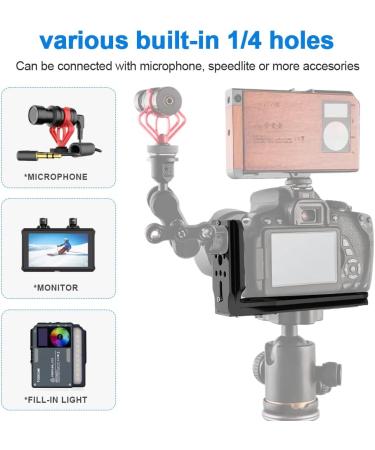 DSLR Camera L Bracket Quick Release Plate | Compatible with Canon Nikon Sony DJI | Vertical Horizontal Switching | Tripod Monopod Stabilizer Plate - Buy Online on GoSupps.com