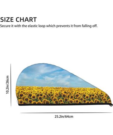 Blooming Sunflower Microfiber Hair Towel for Women - Soft Super Absorbent Coral Velvet Quick Dry Wrap for Long Curly & Thick Hair - Buy Online on GoSupps.com