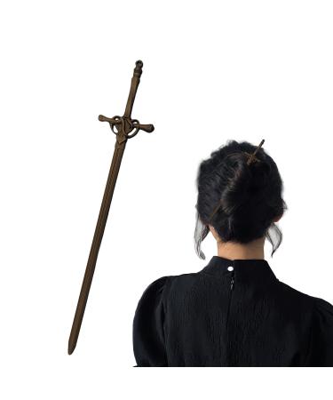GRHOSE Ancient Style Sword Hair Chopsticks Chinese Style Hair Pin Sword Hair Sticks for Bun Hair Accessories for Women Girls Long Hair Feel Black One Size Feel Black