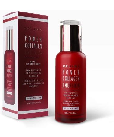 ORJENA POWER COLLAGEN EMULSION - Anti-Wrinkles Skin Nutrition Refresh Hydrolyzed Collagen Gonidium Cartilagineum Adenosine - For All Skin Types 100ml Net Wt - Buy Online on GoSupps.com