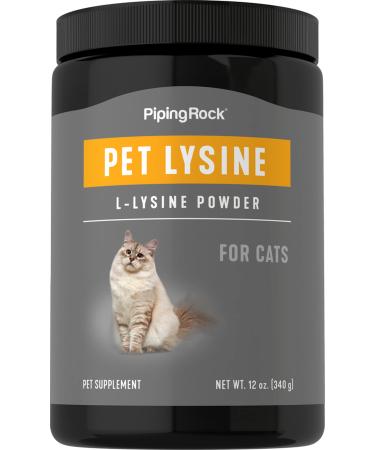 PIPING ROCK L-Lysine for Cats LYSINE Powder 340g 12oz TUB Pet Supplement Amino Acid For Cats FAST FREE P&P - Buy Online on GoSupps.com