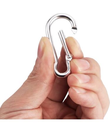 100 Mini Aluminum Carabiner Clips - D-Shaped Key Rings for Home & Hiking - Bulk Silver Keychains - Buy Online on GoSupps.com