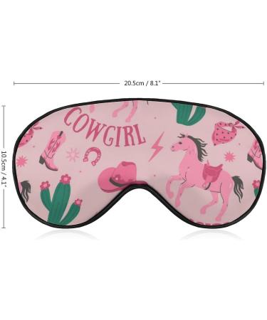 Shop Trendy Pink Cowboy Boots Horses Cacti Sleeping Mask | Comfortable Soft Eye Mask with Adjustable Strap for Sleep | International Shipping Available - Buy Online on GoSupps.com