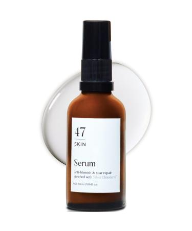 47 Skin | Silver Chitoderm Anti Blemish Scar Repair Serum | Hydrating Face Serum for Clearing Acne and Scars | Mandarin Scent | 100ml 100.00 g (Pack of 1)