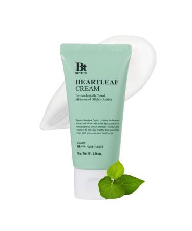 BENTON Heartleaf Cream with Ceramide Hyaluronic Acid moisturizer Soothing and Pore Care Effect for All Skin Types pH 5.5 Non-Irritating (1.76 oz)
