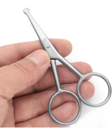 Facial Hair Grooming Scissors - Precision Eyebrow Nose Mustache & Beard Trimming Kit for Men & Women - Rounded Safety Tip Clippers (3.9 Inch Silver - Buy Online on GoSupps.com